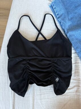 Free people black Ruched Strappy Tank